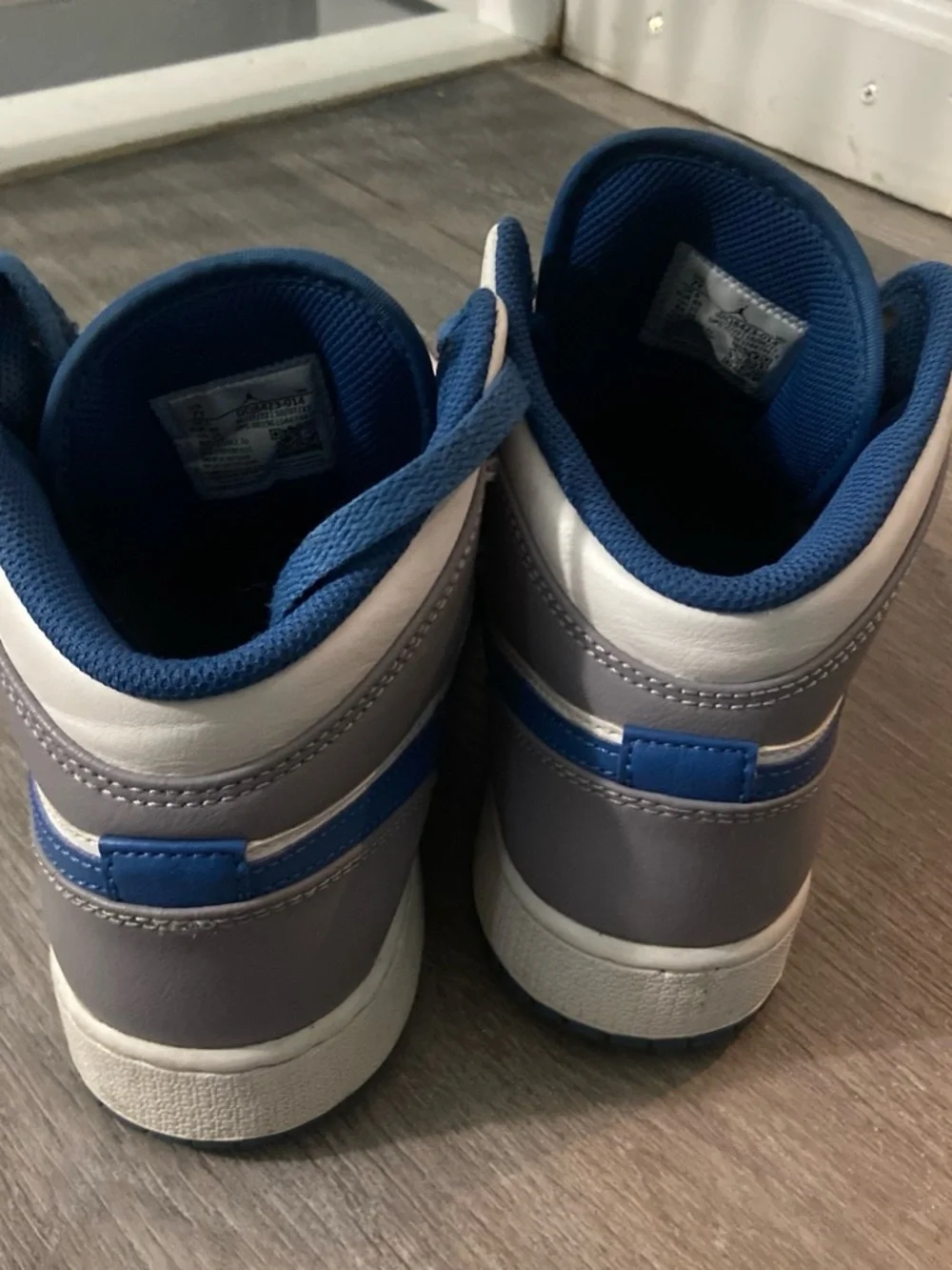 Nike Air Jordan High-Top Sneakers in Gray and Blue